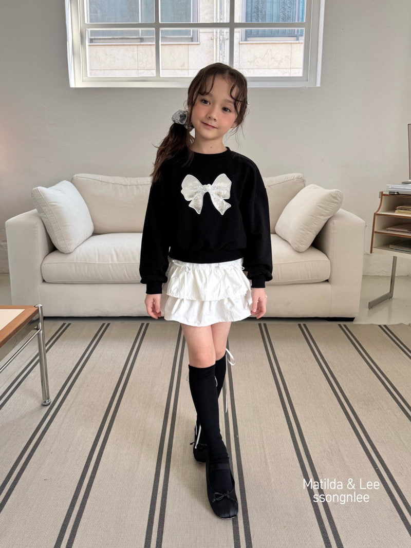 Matilda & Lee - Korean Children Fashion - #fashionkids - Ribbon Embroidery Cropped Sweatshirts - 9