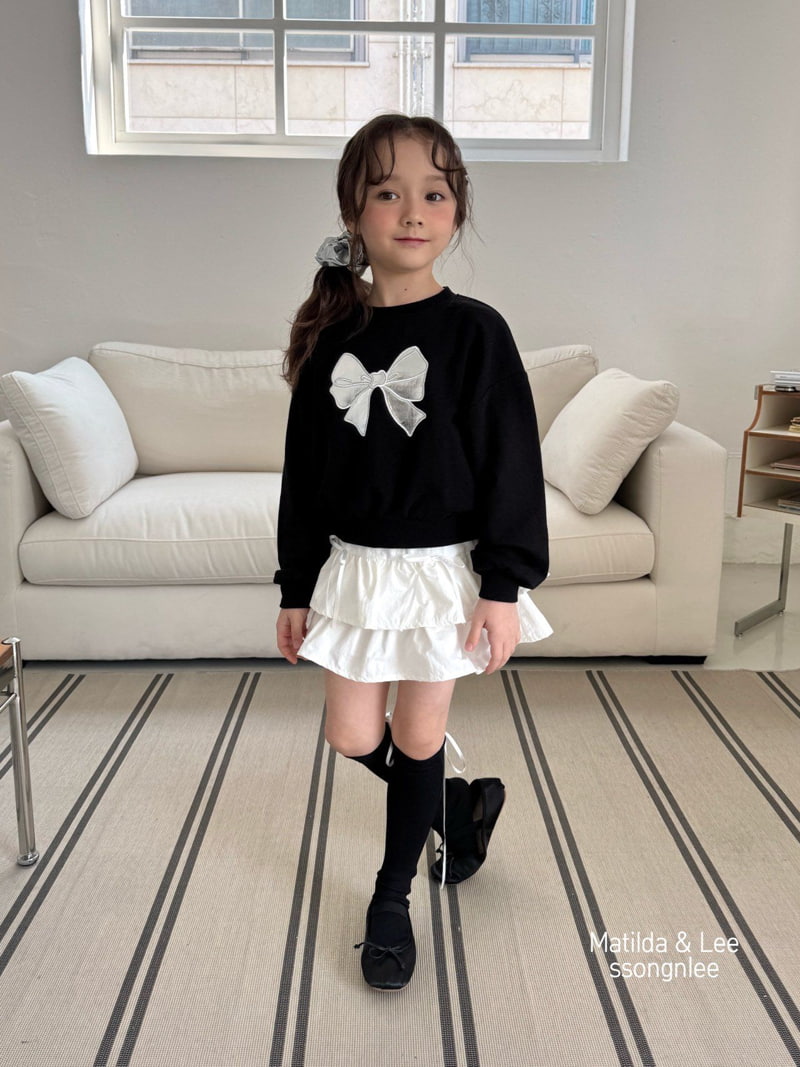 Matilda & Lee - Korean Children Fashion - #kidsshorts - Ribbon Embroidery Cropped Sweatshirts - 10