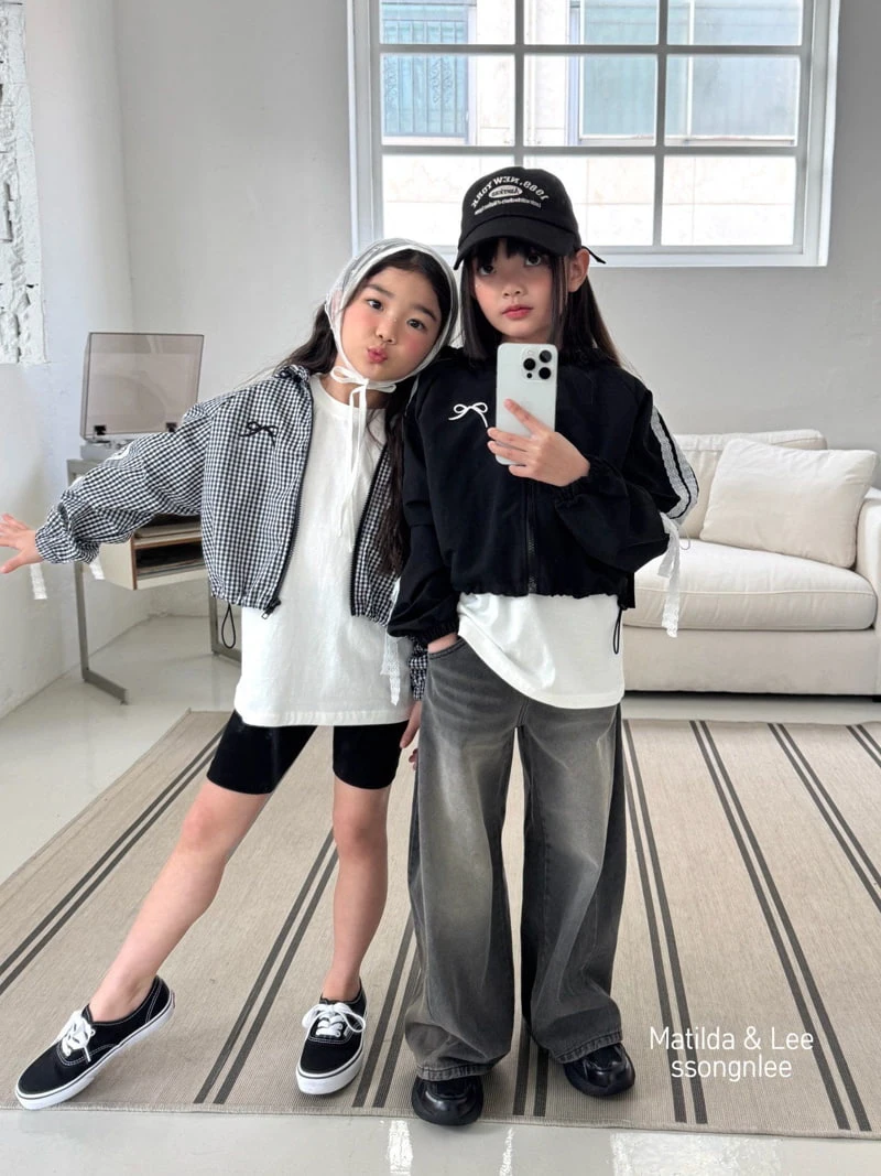 Matilda & Lee - Korean Children Fashion - #kidsstore - Ribbon Lace Hooded Check Jumper