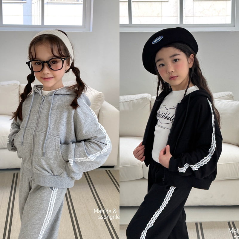 Matilda & Lee - Korean Children Fashion - #kidsstore - Lace Hood Zip-up Jacket