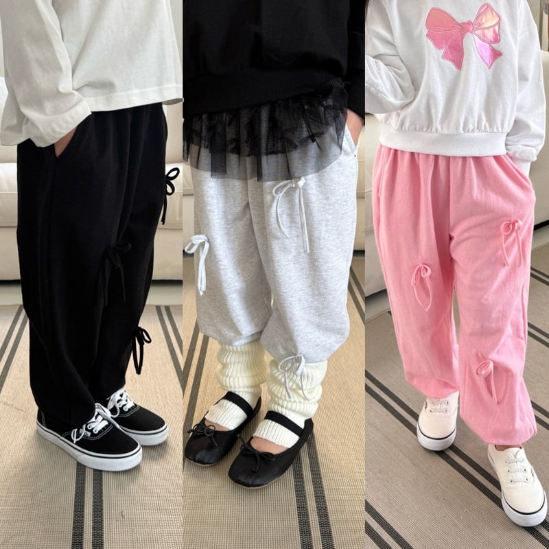 Matilda & Lee - Korean Children Fashion - #kidzfashiontrend - Ribbon Jogger Pants