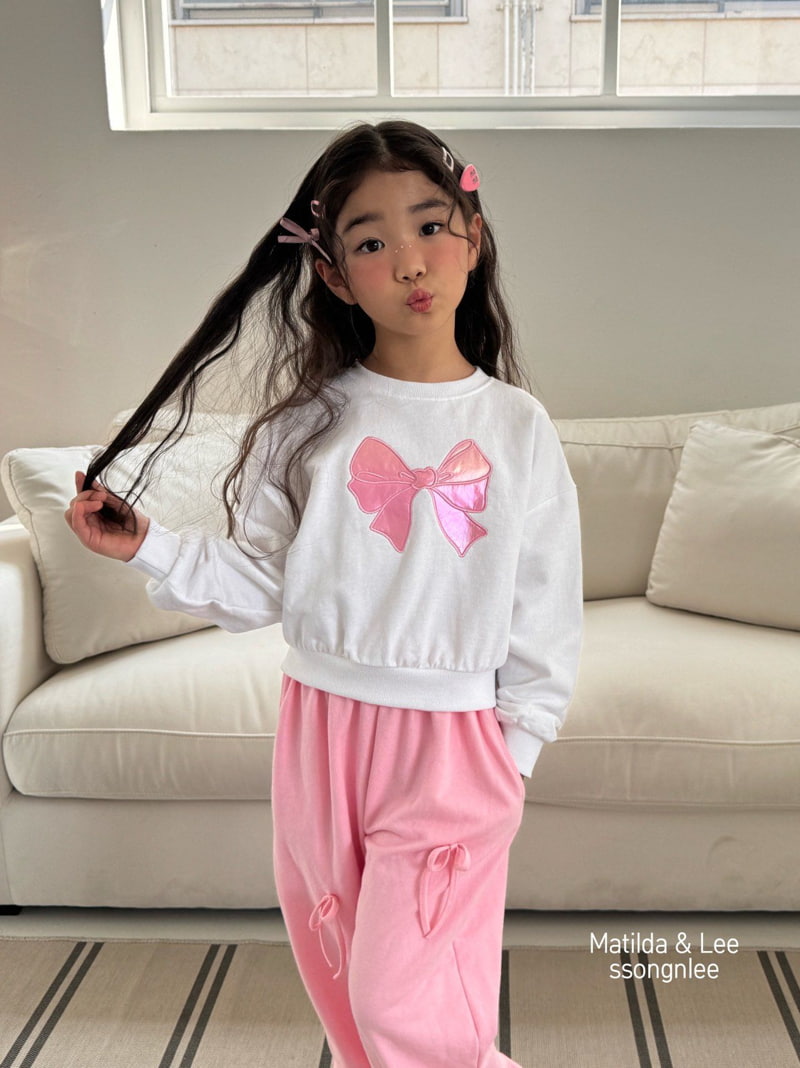 Matilda & Lee - Korean Children Fashion - #kidzfashiontrend - Ribbon Embroidery Cropped Sweatshirts - 12