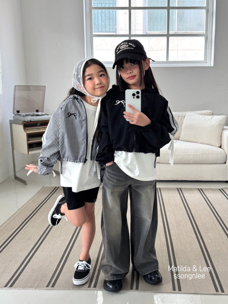 Matilda & Lee - Korean Children Fashion - #Kfashion4kids - Ribbon Lace Hooded Check Jumper - 4