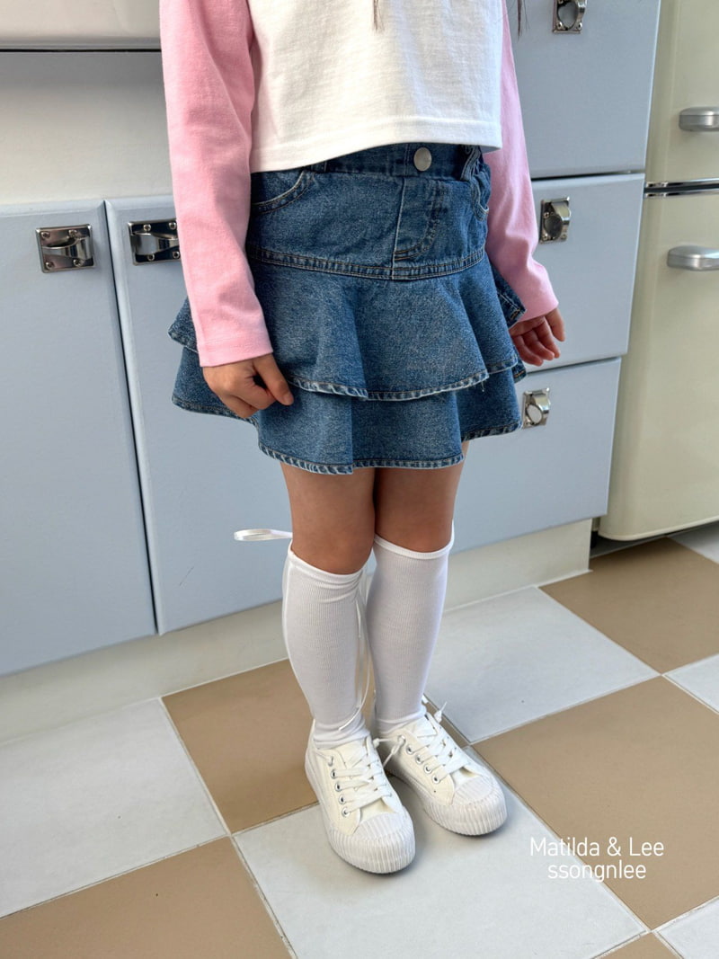 Matilda & Lee - Korean Children Fashion - #magicofchildhood - Flare Denim Skirt