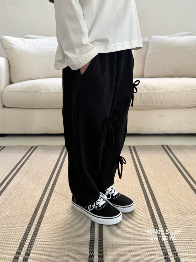 Matilda & Lee - Korean Children Fashion - #littlefashionista - Ribbon Jogger Pants - 4