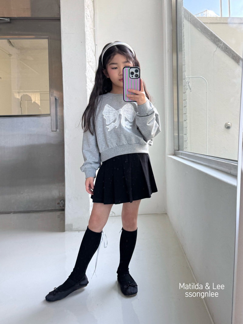 Matilda & Lee - Korean Children Fashion - #magicofchildhood - Lace Ribbon Crop Sweatshirts - 12