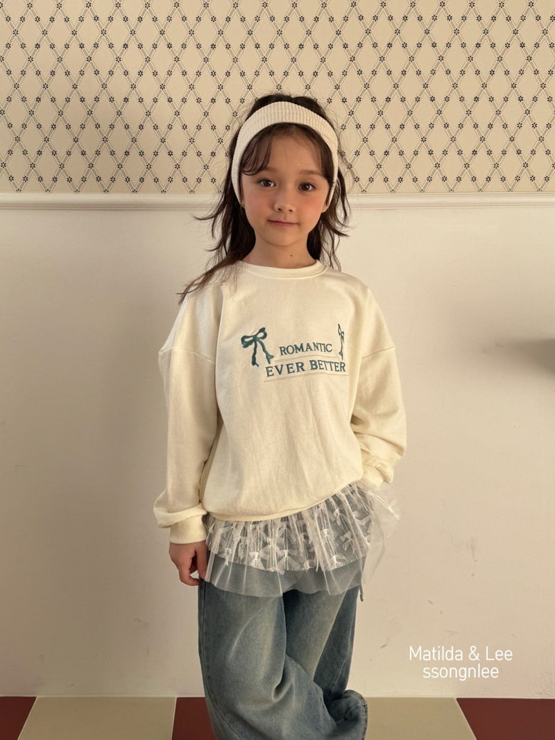 Matilda & Lee - Korean Children Fashion - #minifashionista - Ribbon Embroidery Sweatshirts - 3