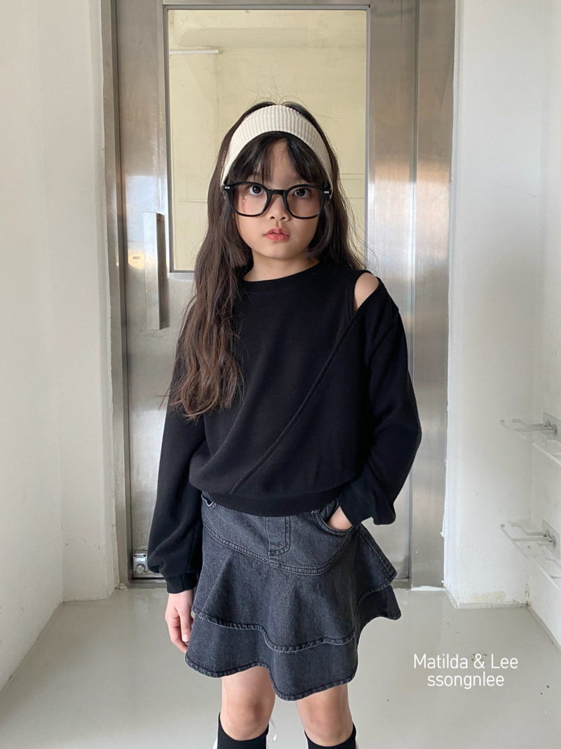 Matilda & Lee - Korean Children Fashion - #prettylittlegirls - Diagonal Shoulder Slit Tee - 11