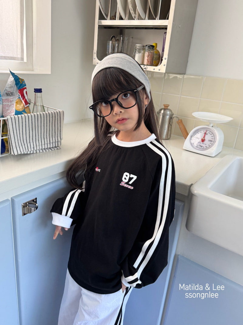 Matilda & Lee - Korean Children Fashion - #prettylittlegirls - Seven Two Line Print Tee - 7
