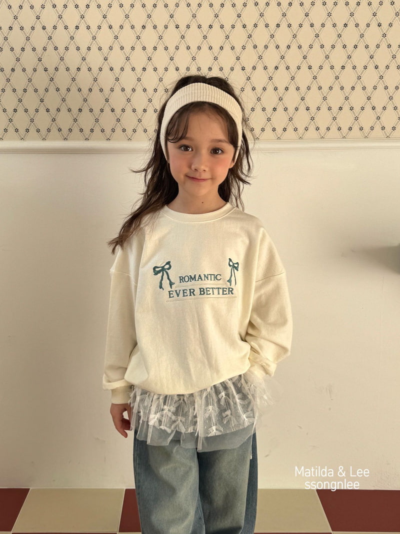 Matilda & Lee - Korean Children Fashion - #minifashionista - Ribbon Embroidery Sweatshirts - 4