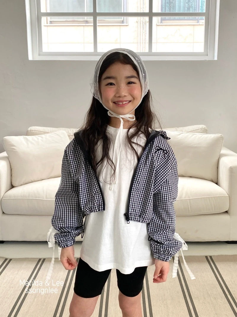 Matilda & Lee - Korean Children Fashion - #stylishchildhood - Ribbon Lace Hooded Check Jumper - 10