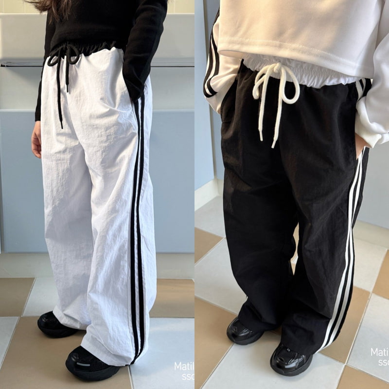 Matilda & Lee - Korean Children Fashion - #todddlerfashion - Two-line Tape Pants