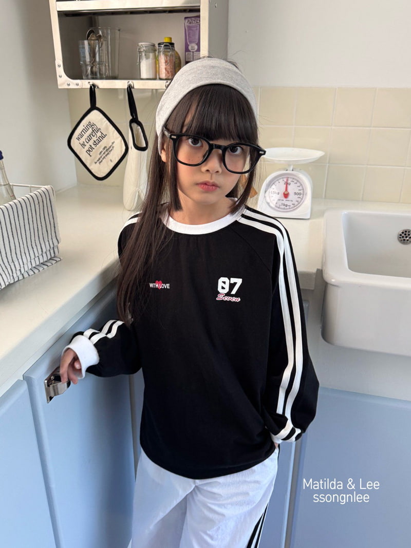 Matilda & Lee - Korean Children Fashion - #toddlerclothing - Seven Two Line Print Tee - 9