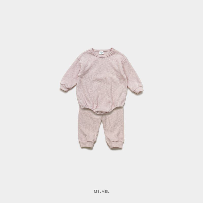 Melmel - Korean Baby Fashion - #onlinebabyshop - Ribbed Bebe Suit - 2