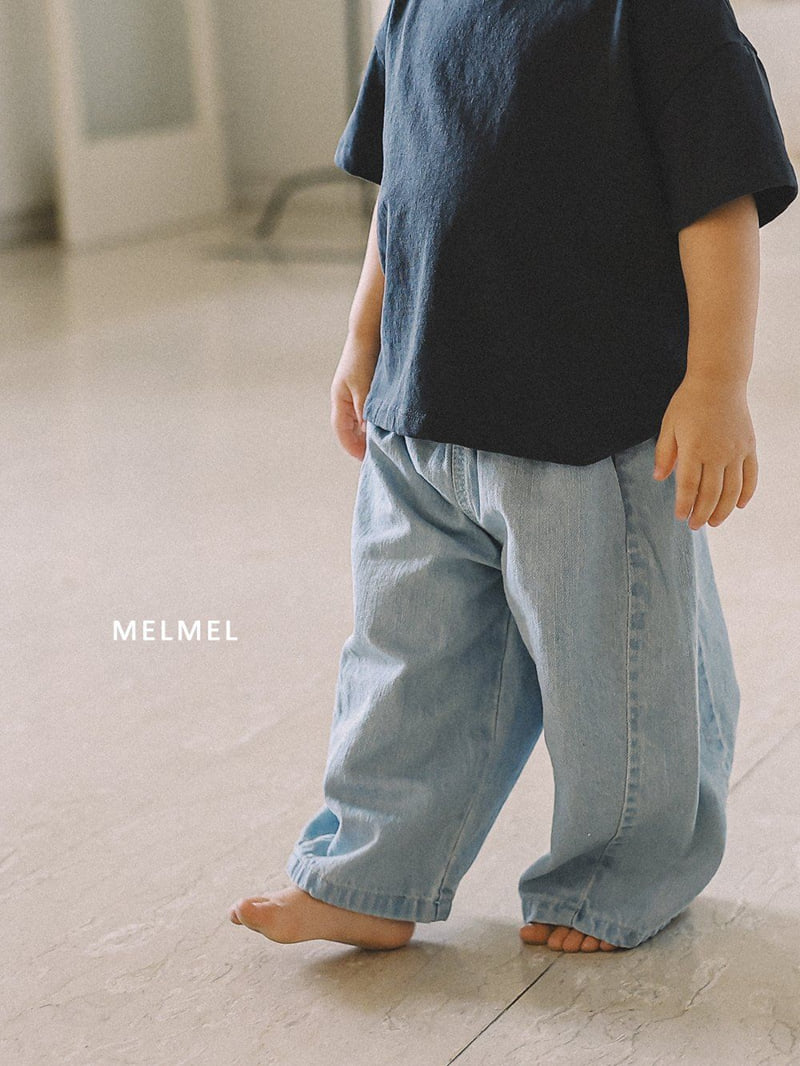 Melmel - Korean Children Fashion - #fashionkids - Loose Fit Denim Pants - 2