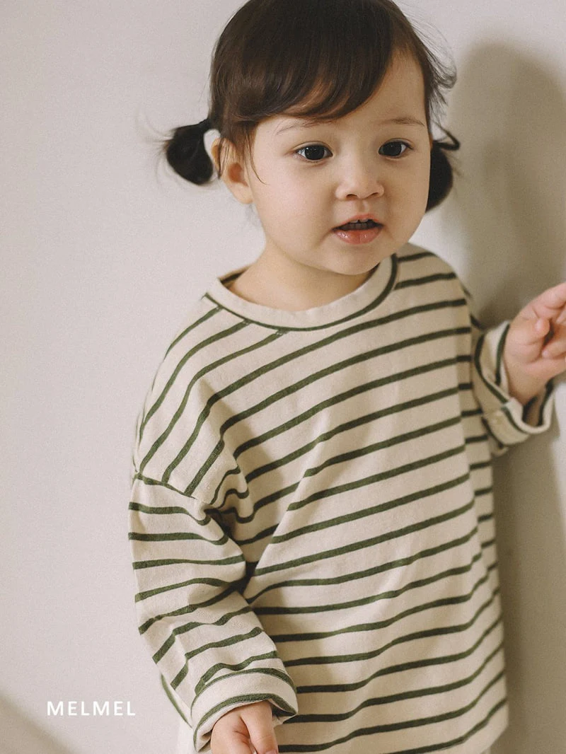 Melmel - Korean Children Fashion - #kidsshorts - Striped Tee - 5