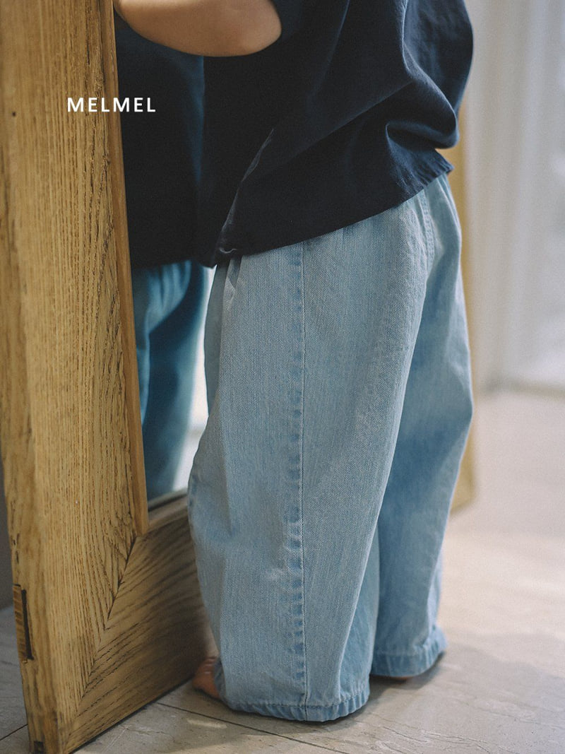 Melmel - Korean Children Fashion - #kidsshorts - Loose Fit Denim Pants - 3