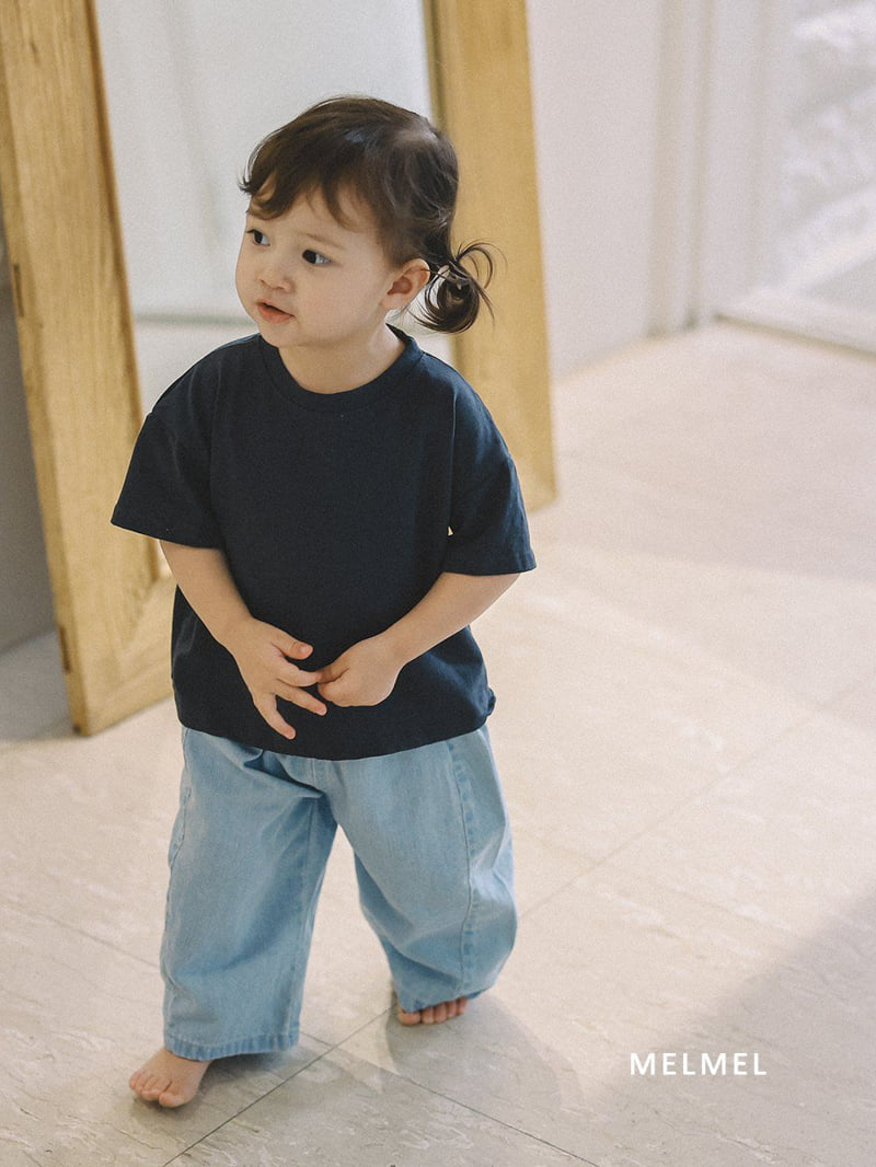 Melmel - Korean Children Fashion - #kidsshorts - Loose Fit Denim Pants - 4