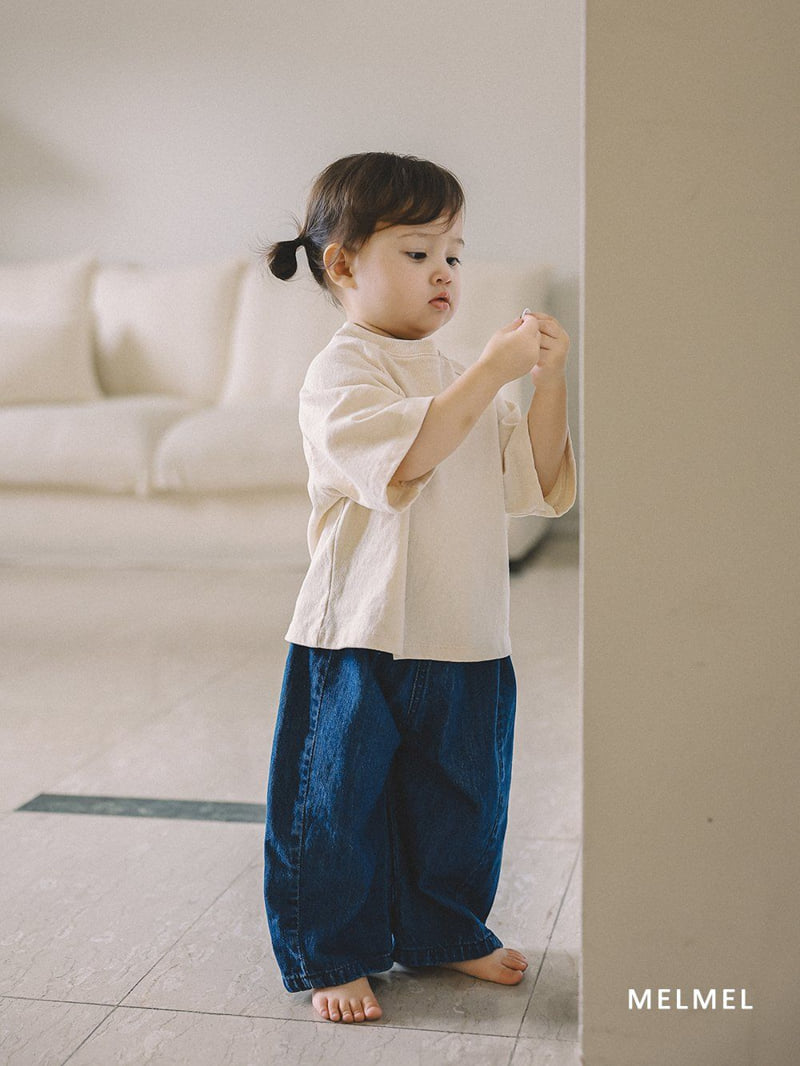 Melmel - Korean Children Fashion - #littlefashionista - Loose Fit Denim Pants - 7