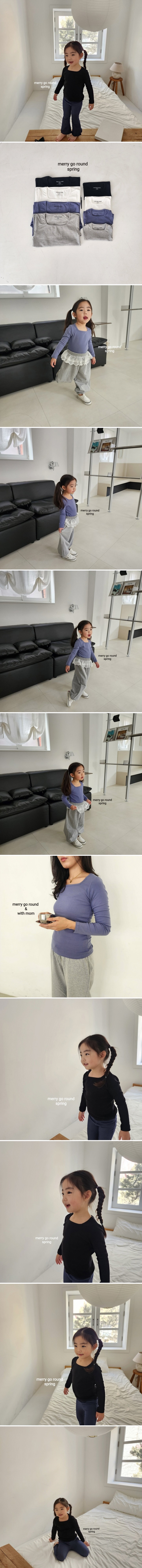 Merry Go Round - Korean Children Fashion - #childofig - Basic Square Neck Tee - 2