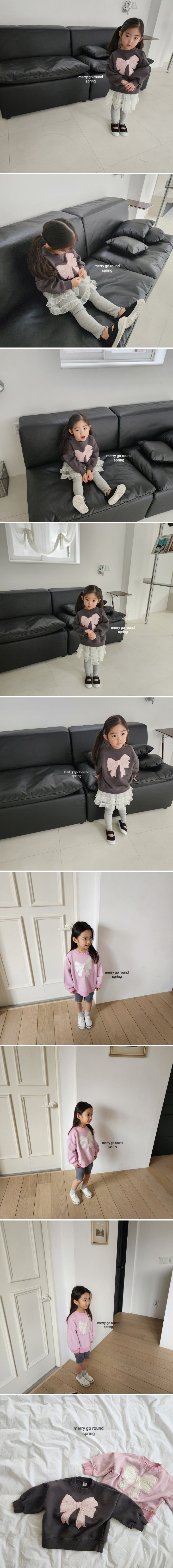 Merry Go Round - Korean Children Fashion - #magicofchildhood - Ribbon Embroidery Sweatshirts - 2