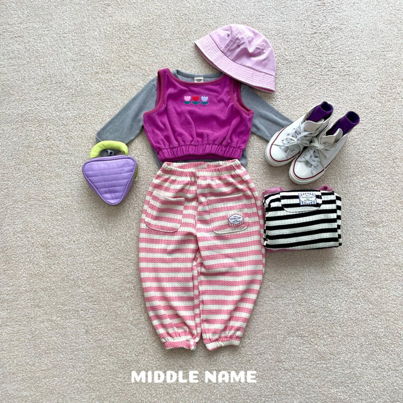 Middle Name - Korean Children Fashion - #Kfashion4kids - Flower Embroidery Vest - 5