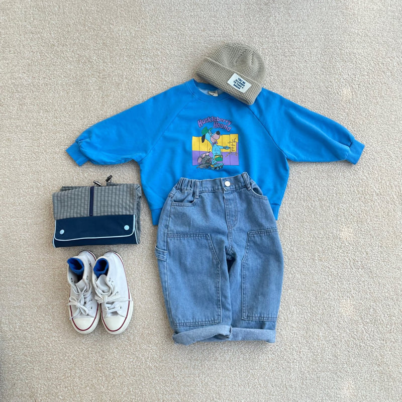 Middle Name - Korean Children Fashion - #childofig - Double Knee Light Blue Pants - 8