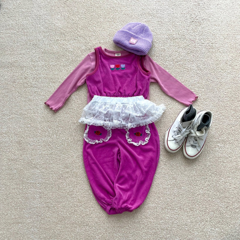 Middle Name - Korean Children Fashion - #childofig - Lace Flower Embroidery Pants - 5