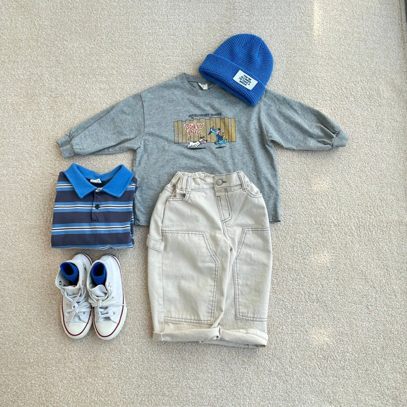 Middle Name - Korean Children Fashion - #childrensboutique - Double Knee Light Blue Pants - 9