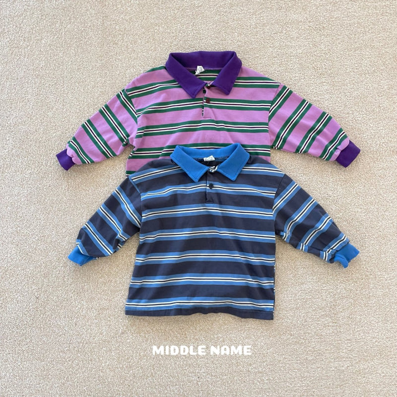 Middle Name - Korean Children Fashion - #designkidswear - Stripe Collar Tee