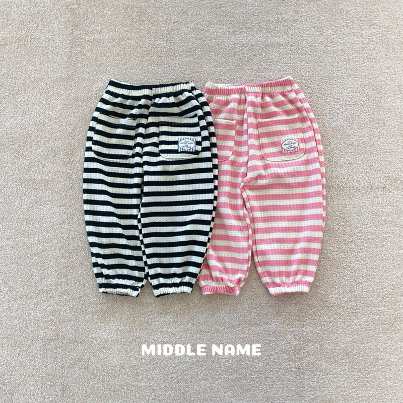 Middle Name - Korean Children Fashion - #designkidswear - Stripe Patch Pants