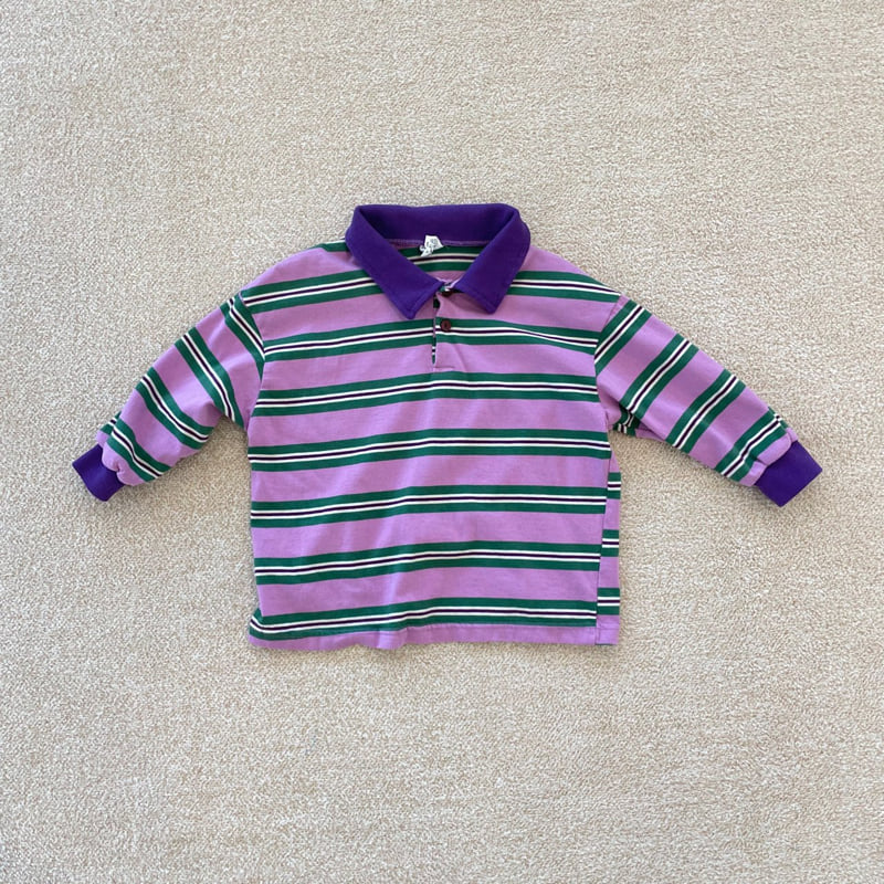 Middle Name - Korean Children Fashion - #fashionkids - Stripe Collar Tee - 3