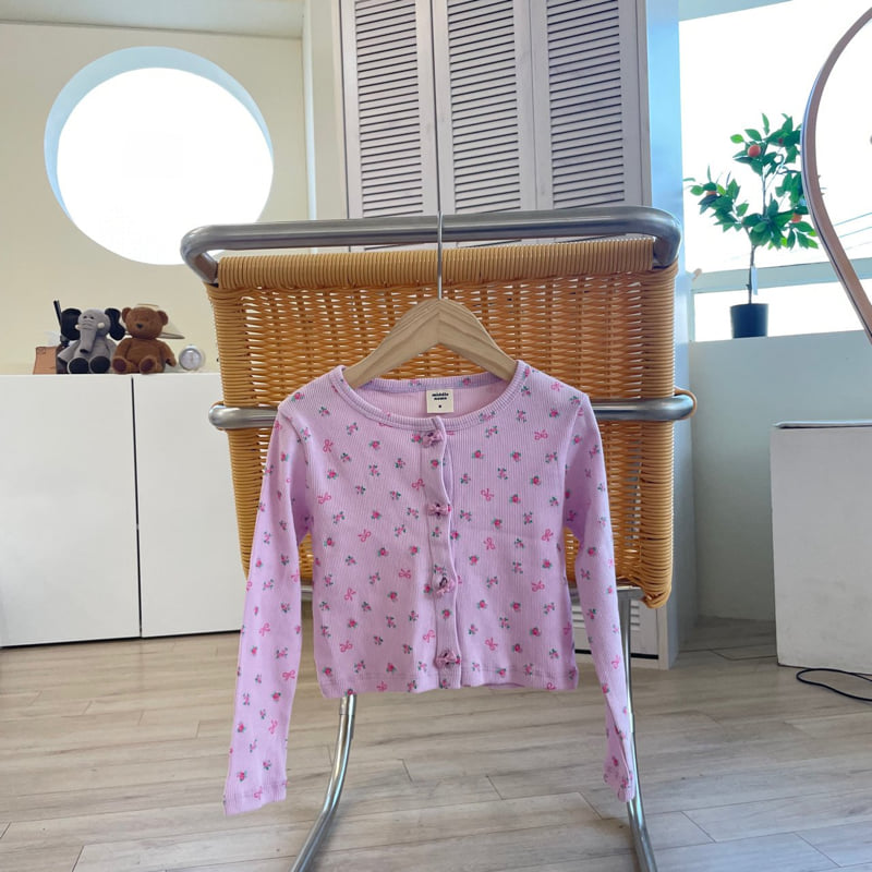 Middle Name - Korean Children Fashion - #kidsshorts - Flower Ribbon Cardigan - 7
