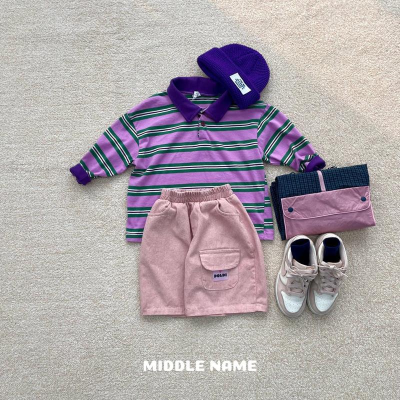 Middle Name - Korean Children Fashion - #fashionkids - Stripe Collar Tee - 4
