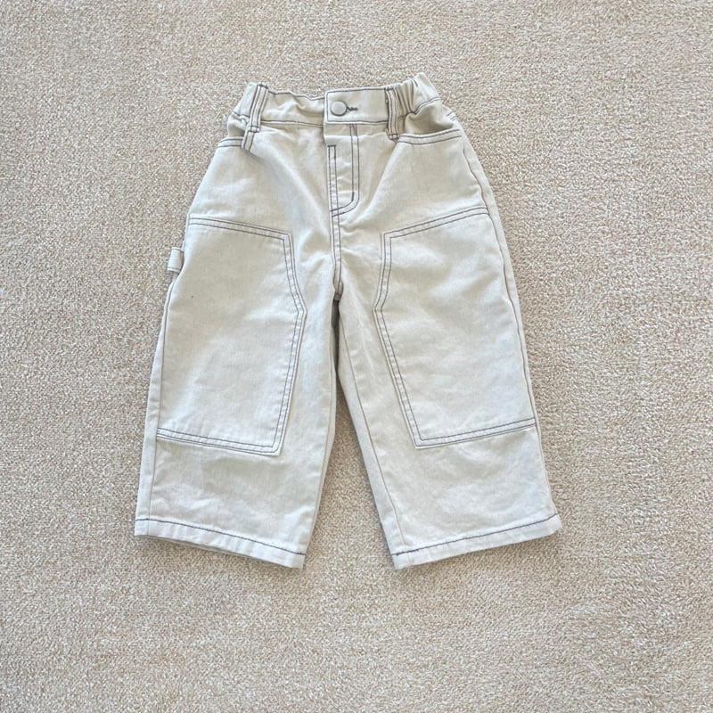 Middle Name - Korean Children Fashion - #minifashionista - Double Knee Light Blue Pants - 3