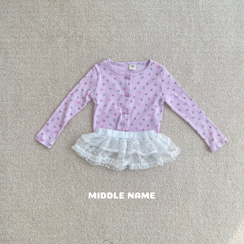 Middle Name - Korean Children Fashion - #stylishchildhood - Flower Ribbon Cardigan