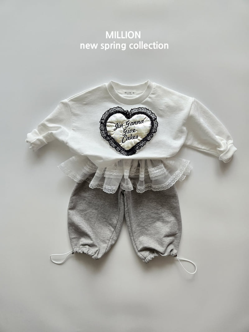 Million Dollar Baby - Korean Baby Fashion - #babyclothing - Heart Lace Tee - 5