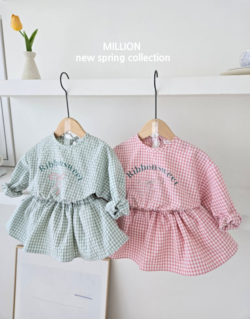 Million Dollar Baby - Korean Baby Fashion - #babygirlfashion - Check Shirring Skirt - 5