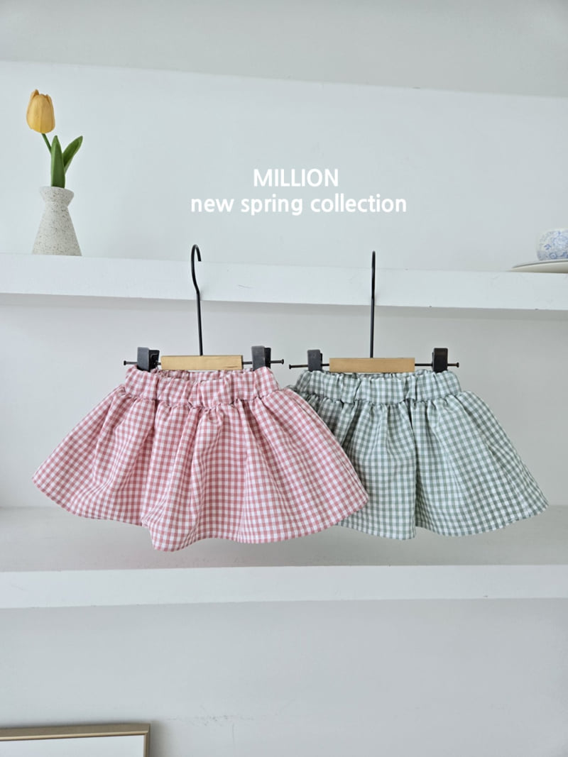 Million Dollar Baby - Korean Baby Fashion - #babylifestyle - Check Shirring Skirt - 6
