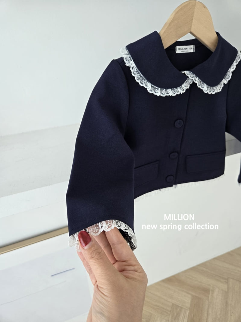 Million Dollar Baby - Korean Baby Fashion - #babyoutfit - Sailor Lace Jacket Set - 5