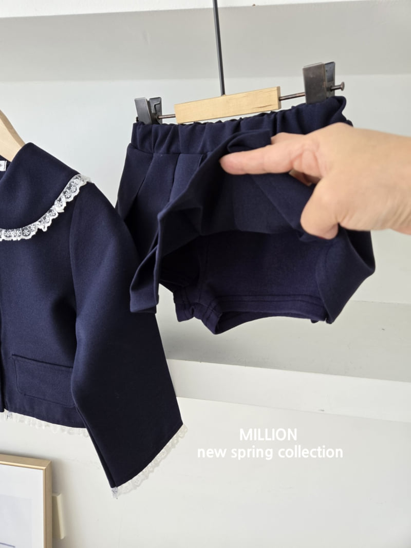 Million Dollar Baby - Korean Baby Fashion - #babywear - Sailor Lace Jacket Set - 6