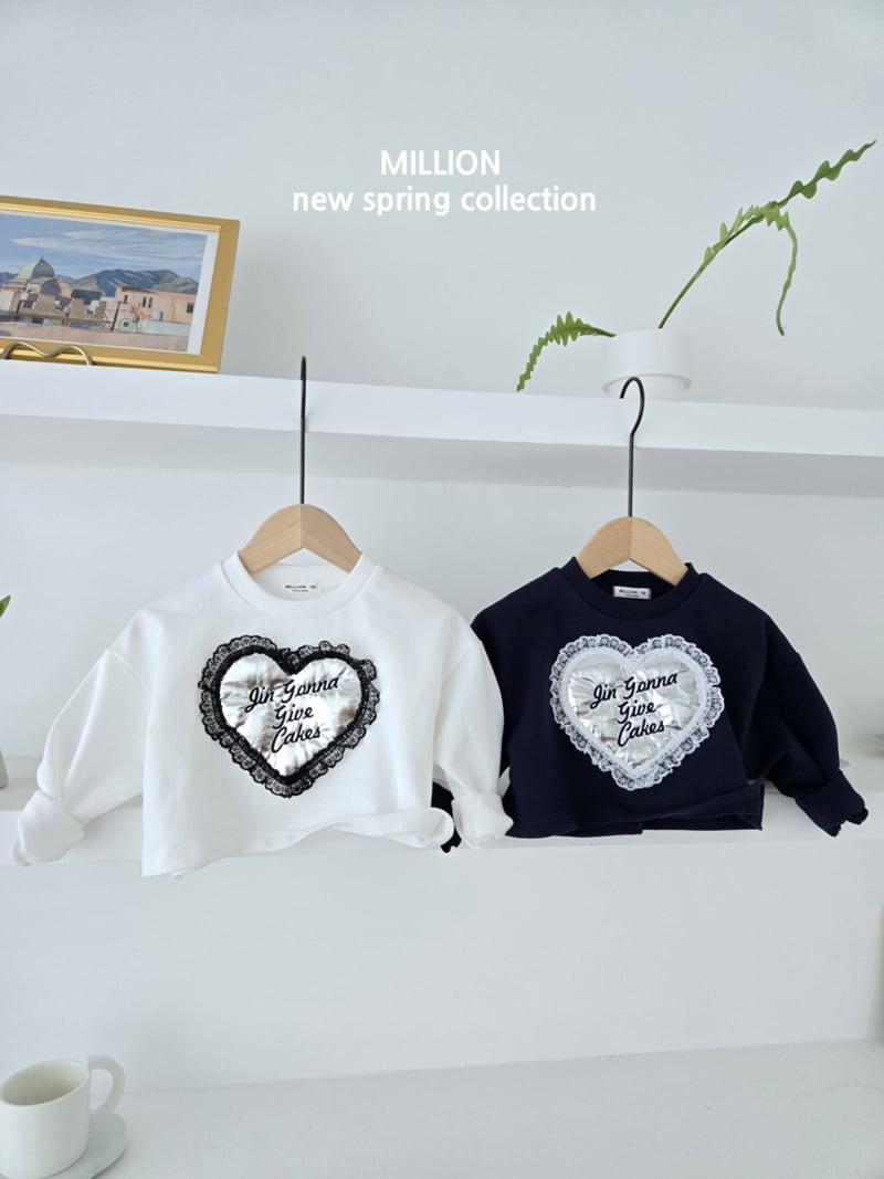 Million Dollar Baby - Korean Baby Fashion - #onlinebabyshop - Heart Lace Tee