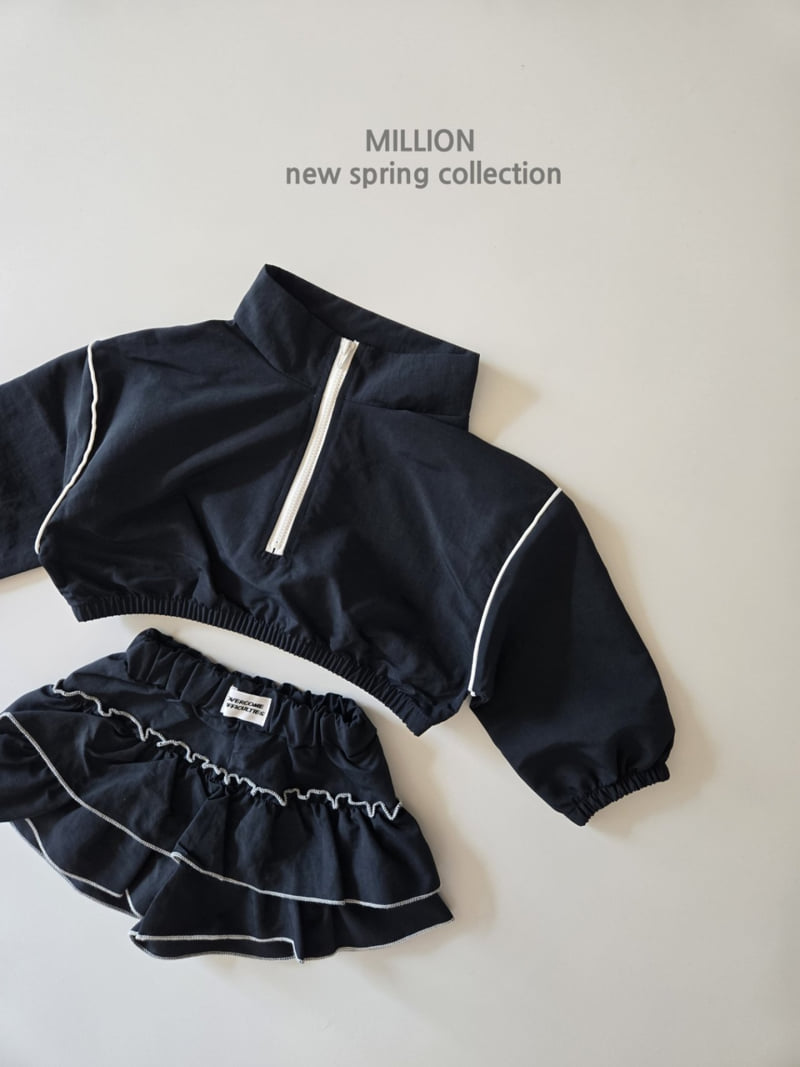 Million Dollar Baby - Korean Children Fashion - #kidzfashiontrend - Line Anorak Cancan Set - 4