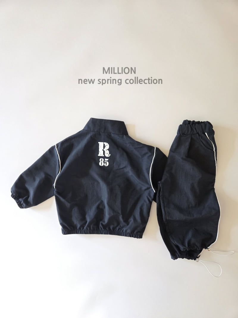 Million Dollar Baby - Korean Children Fashion - #childofig - Line Anorak Pants Set - 8