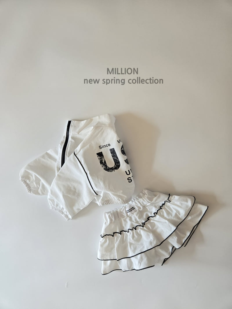 Million Dollar Baby - Korean Children Fashion - #designkidswear - Line Anorak Cancan Set - 12