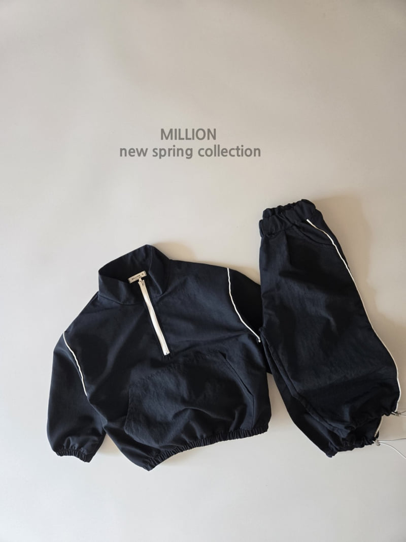 Million Dollar Baby - Korean Children Fashion - #designkidswear - Line Anorak Pants Set - 11