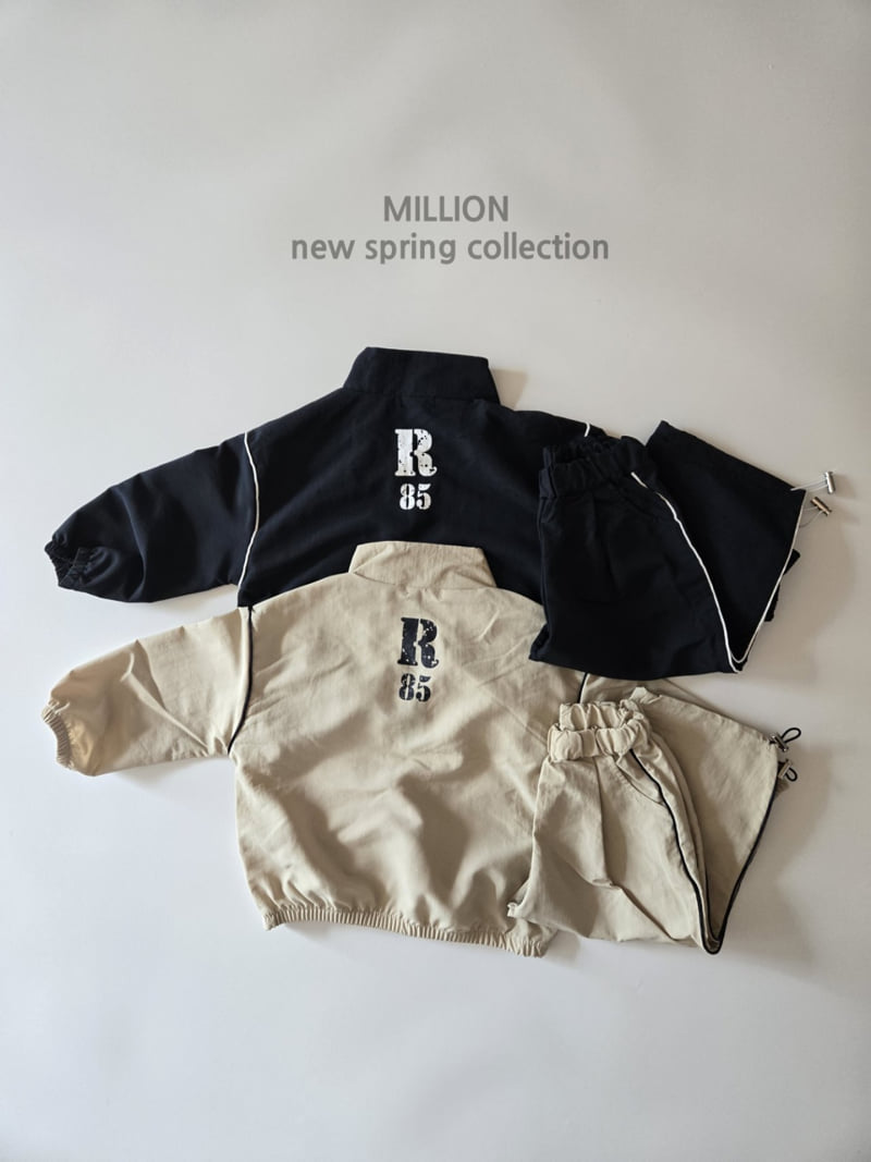 Million Dollar Baby - Korean Children Fashion - #kidsstore - Line Anorak Pants Set
