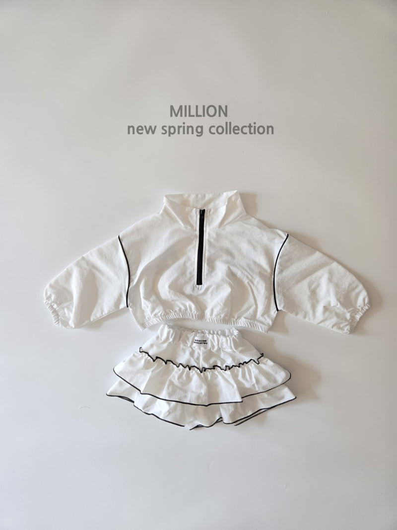 Million Dollar Baby - Korean Children Fashion - #littlefashionista - Line Anorak Cancan Set - 5