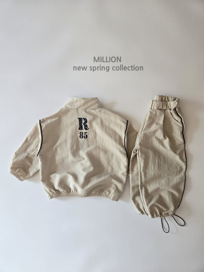 Million Dollar Baby - Korean Children Fashion - #minifashionista - Line Anorak Pants Set - 6