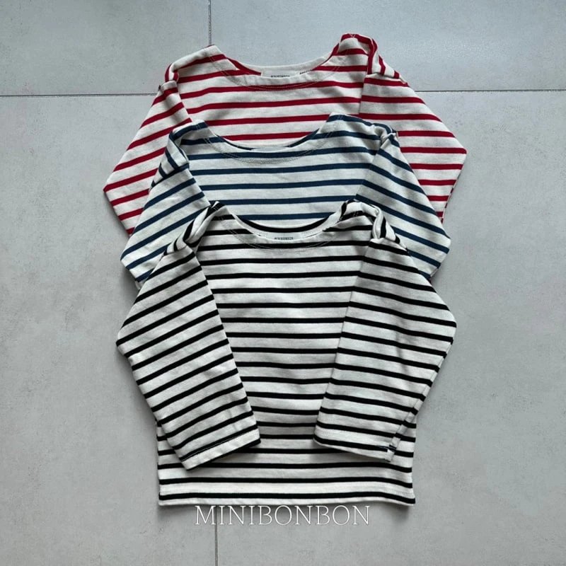 Mini Bongbong - Korean Children Fashion - #childofig - Note Stripe Tee